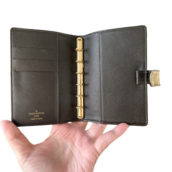 Authentic Louis Vuitton Beige & Brown Mini Lin Canvas & Leather Agenda PM - Picture 4 of 11